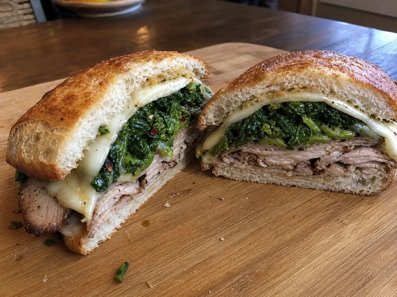 Roast Pork Italian Sandwich — served