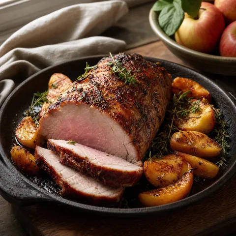 Roast Pork Loin with Apples — Meat & Pork recipe