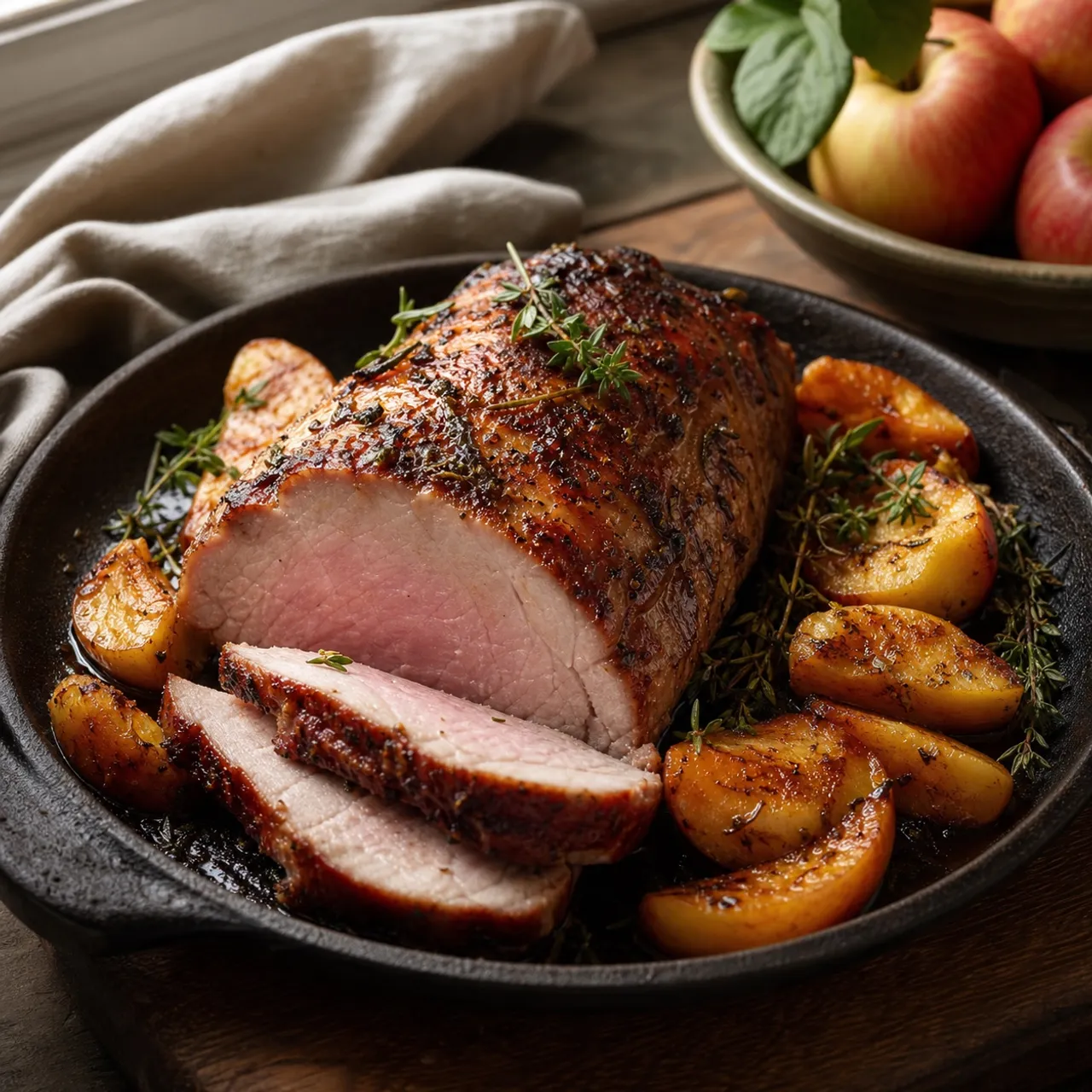 Roast Pork Loin with Apples — Meat & Pork recipe