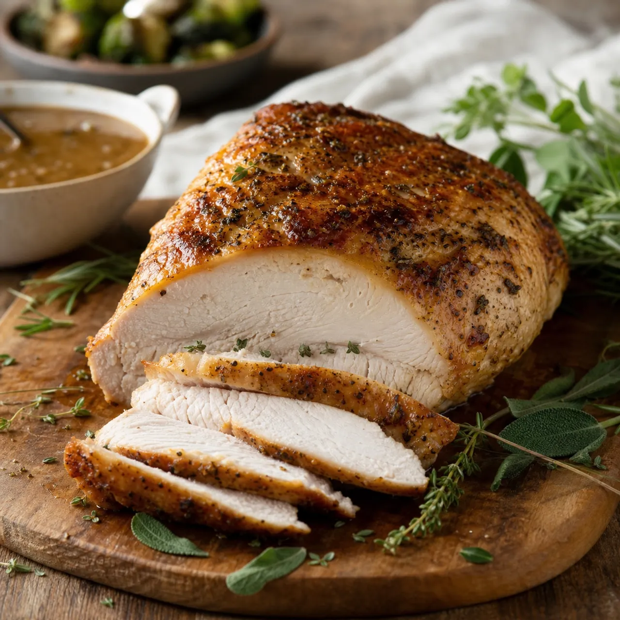 Roast Turkey Breast with Herb Gravy — Chicken & Poultry recipe