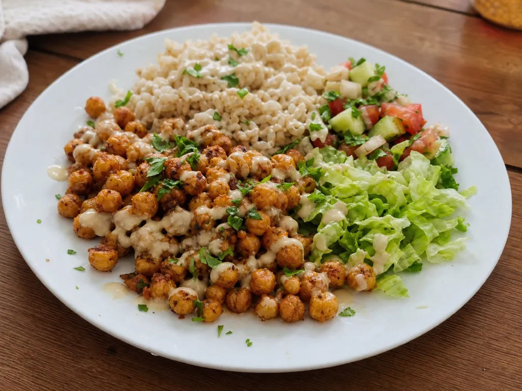 Roasted Chickpea Salad — plated and served