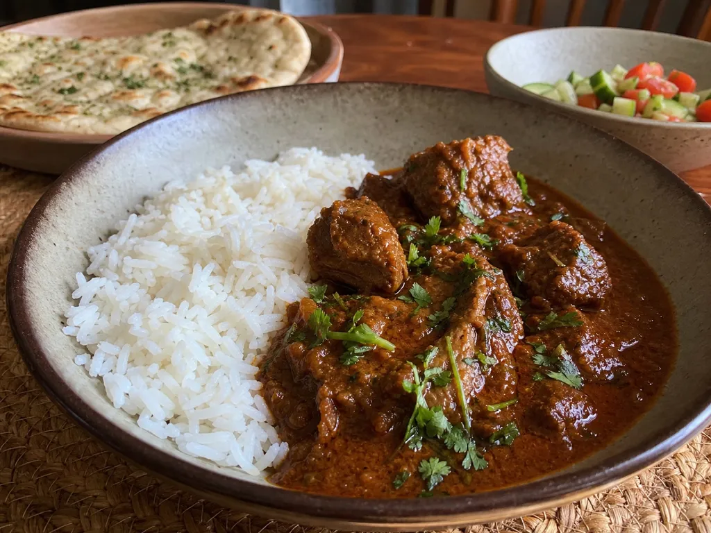 Rogan Josh — plated and served