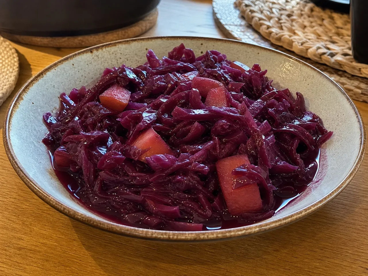 Rotkohl (Braised Red Cabbage with Apples) — served