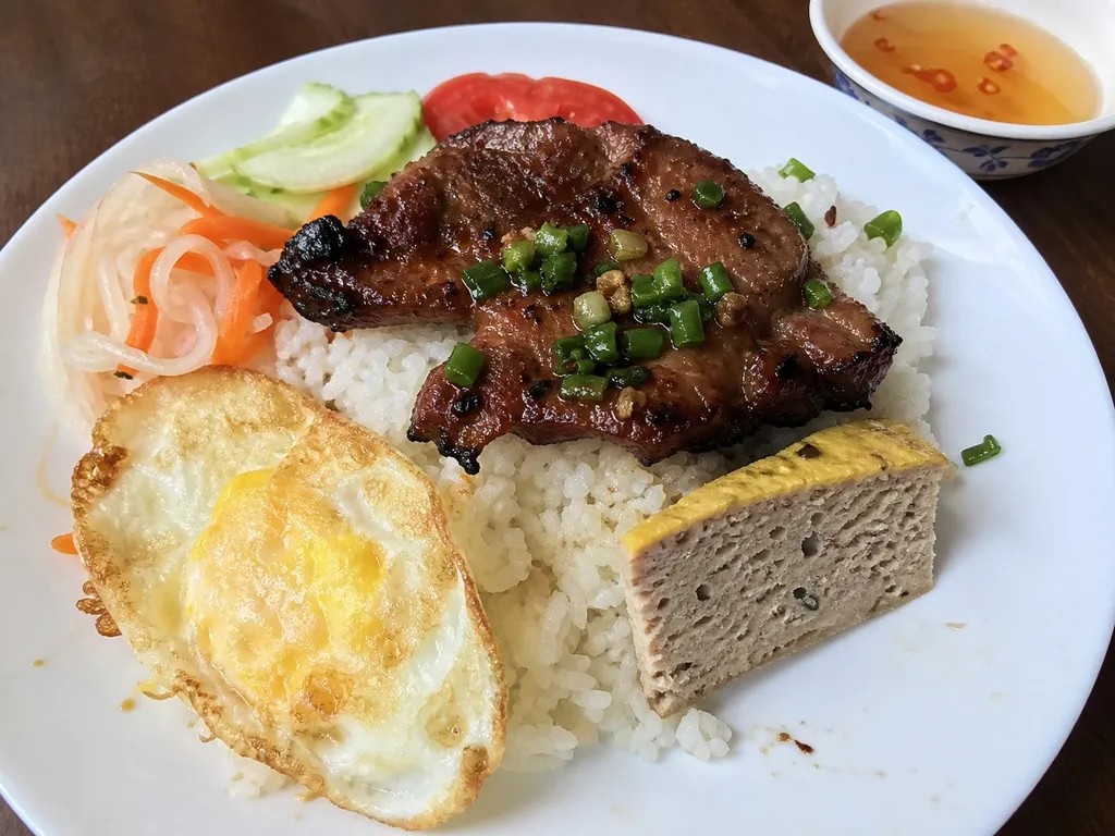 Sườn Nướng (Grilled Pork Chops) — plated and served