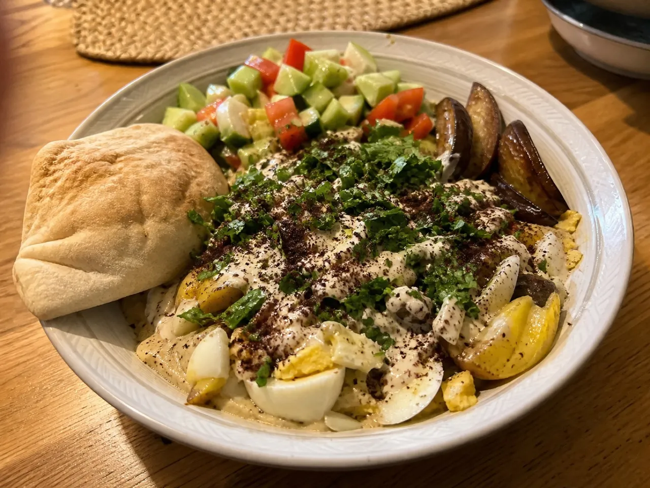 Sabich — served