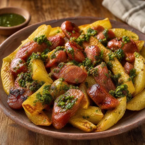 Salchipapas — South American recipe