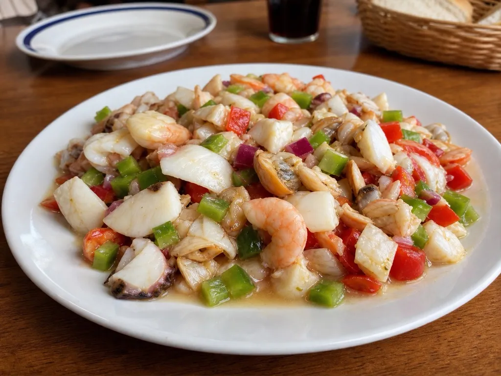 Salpicón de Marisco — plated and served