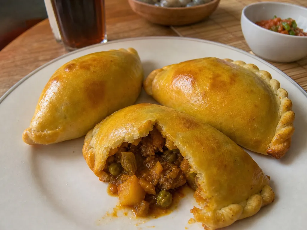 Salteñas — plated and served