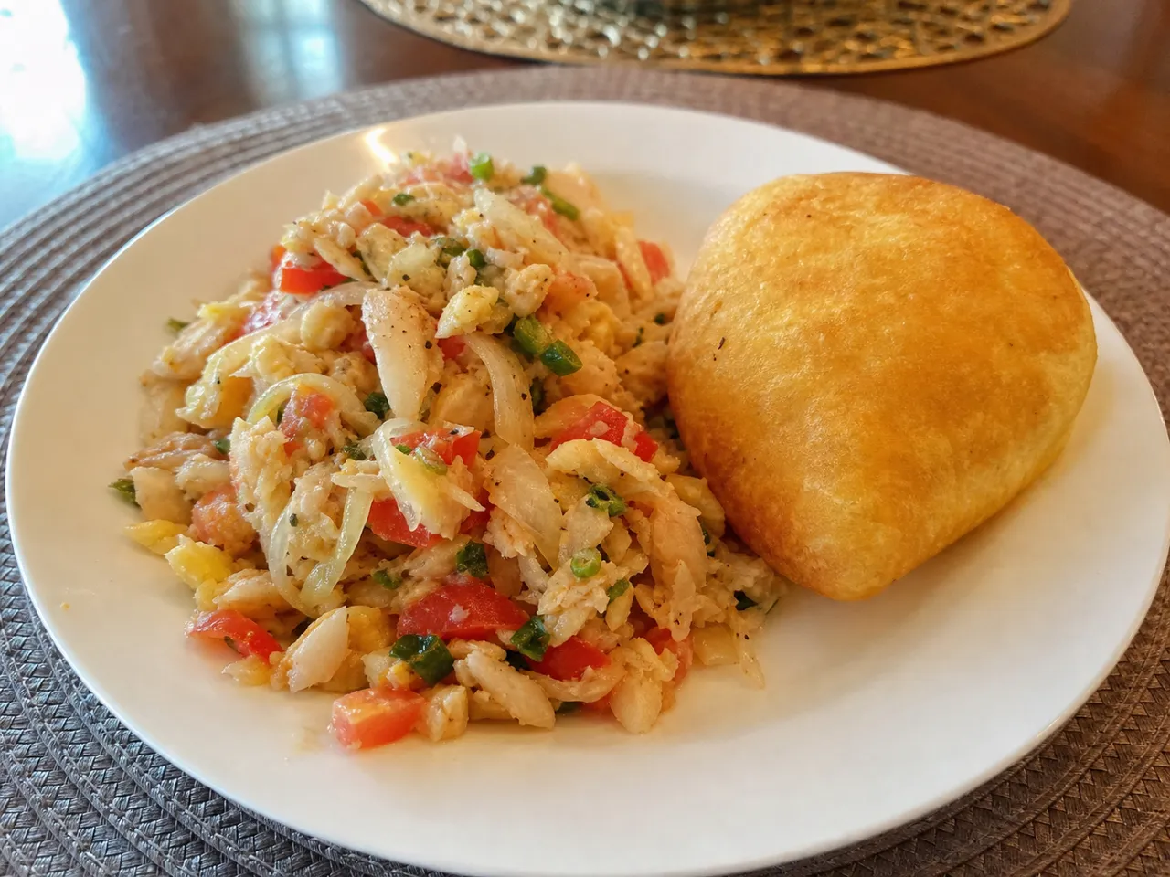 Saltfish Buljol — served