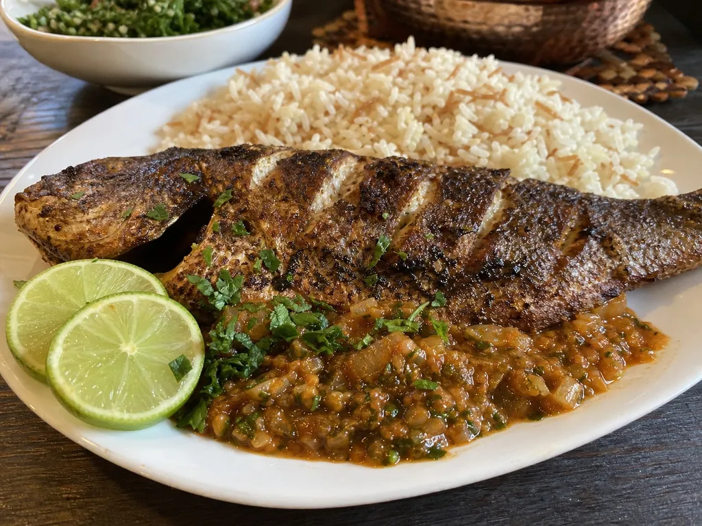 Samak Mashwi — plated and served