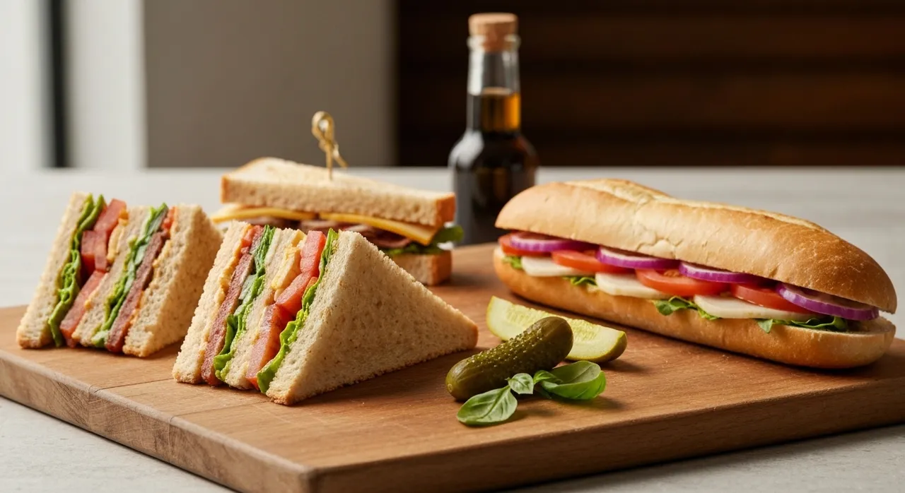 A spread of Sandwiches dishes