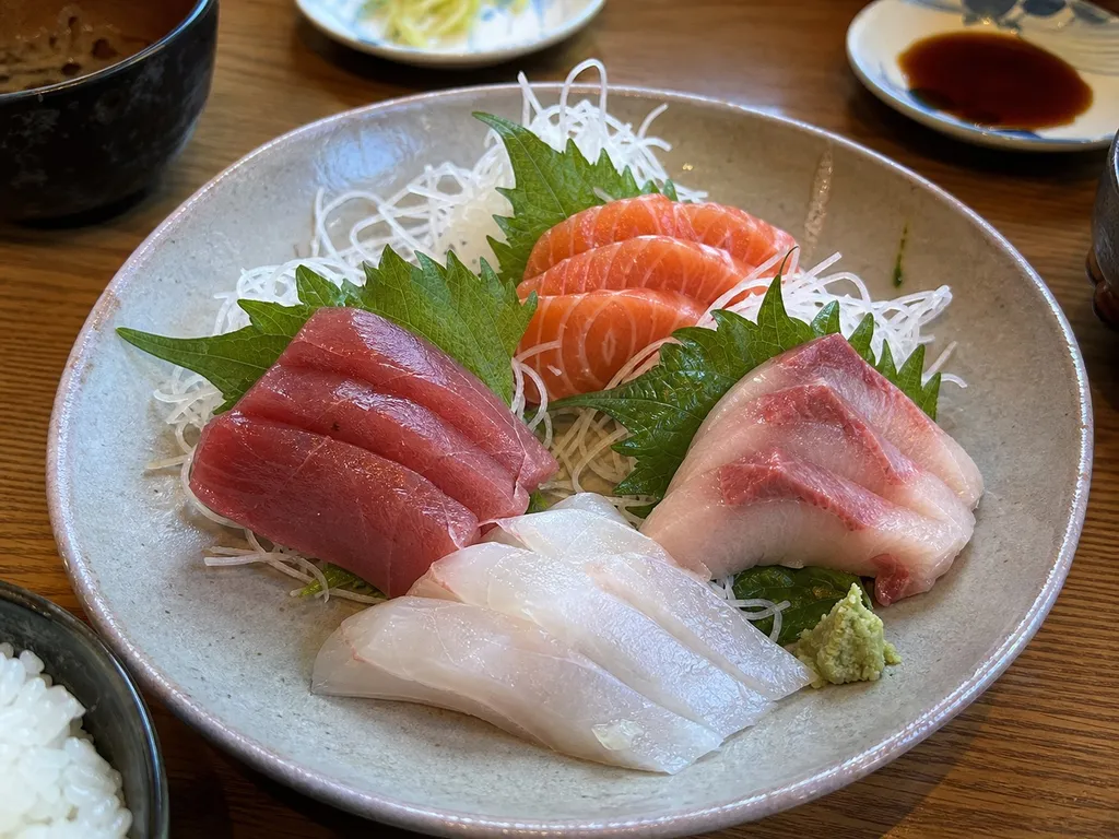 Sashimi — plated and served