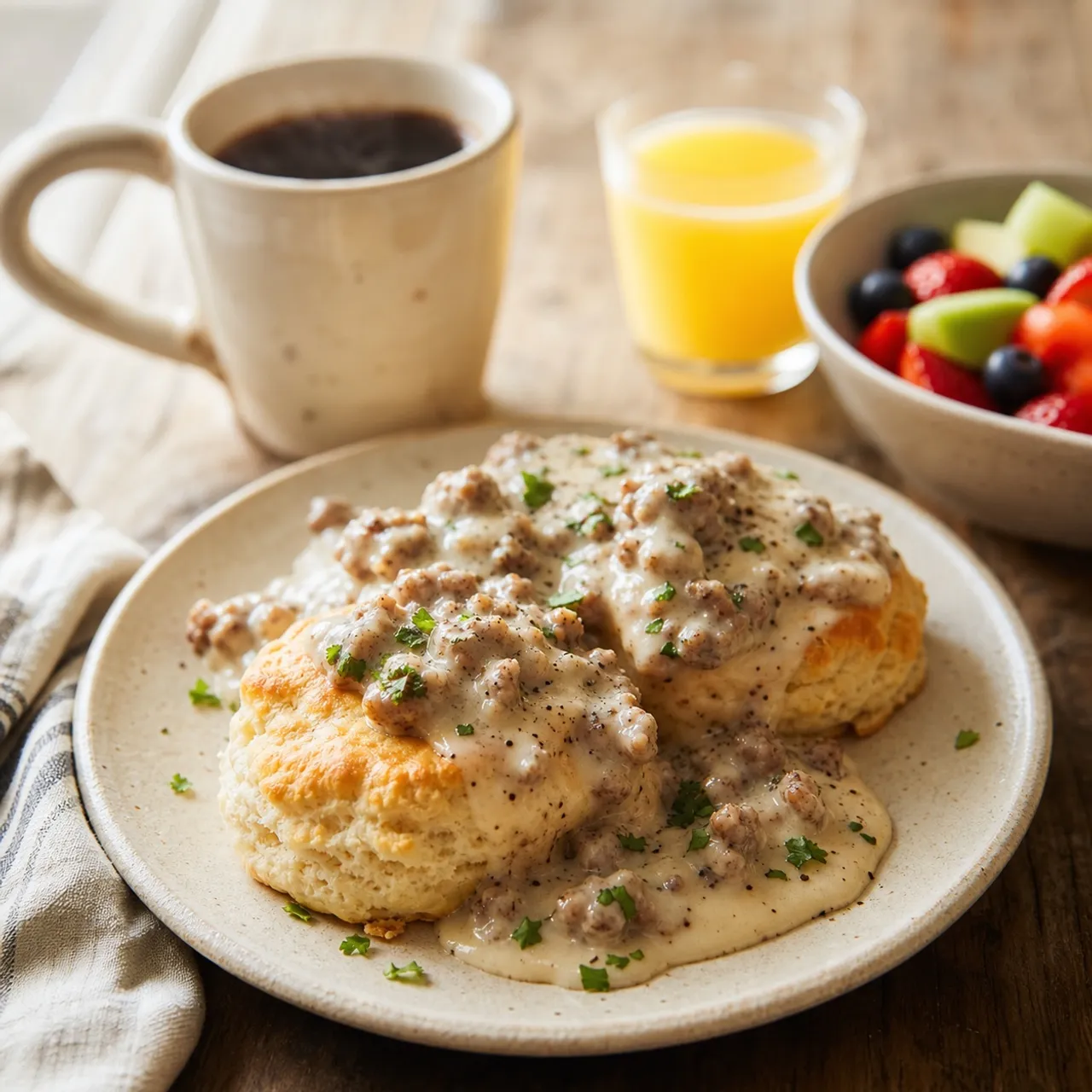 Sausage Gravy and Biscuits — Breakfast recipe