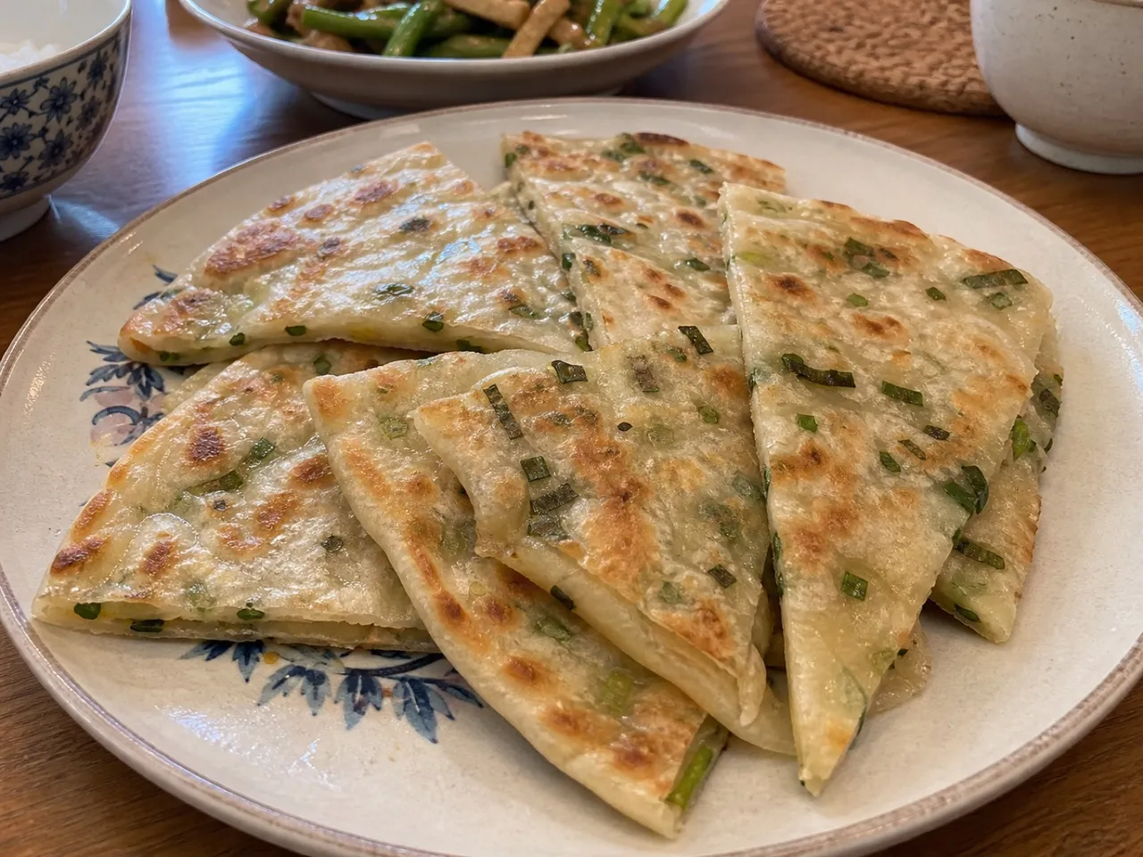 Scallion Pancakes — served