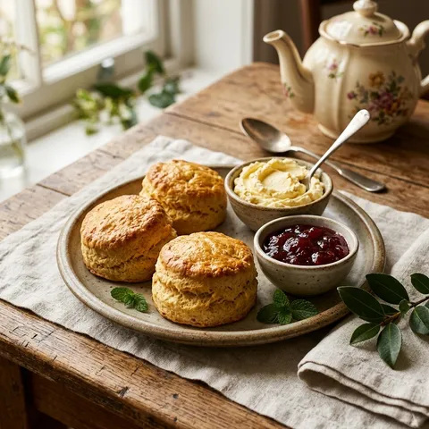 Scones with Clotted Cream — British & Irish recipe
