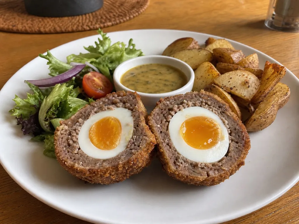 Scotch Egg — plated and served