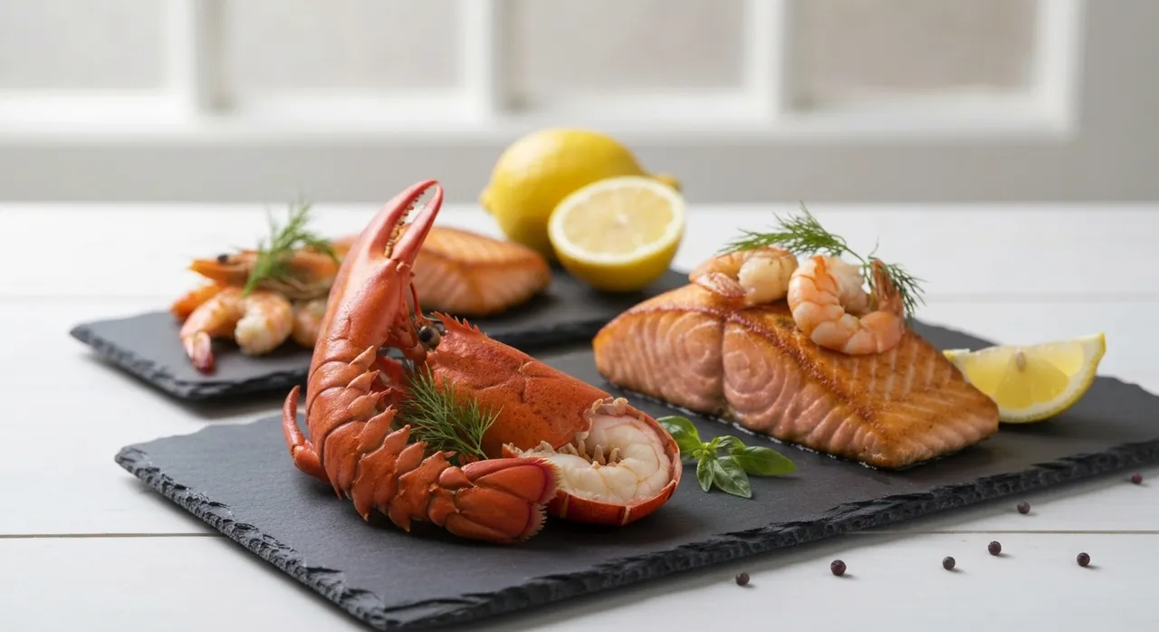 A spread of Seafood dishes