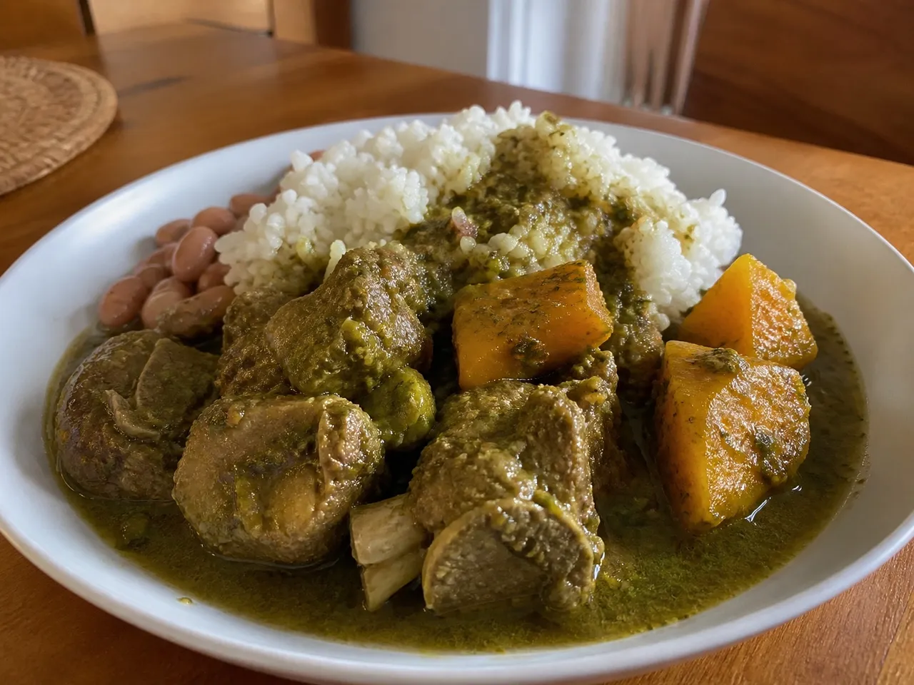 Seco de Cordero (Peruvian Lamb and Cilantro Stew) — served