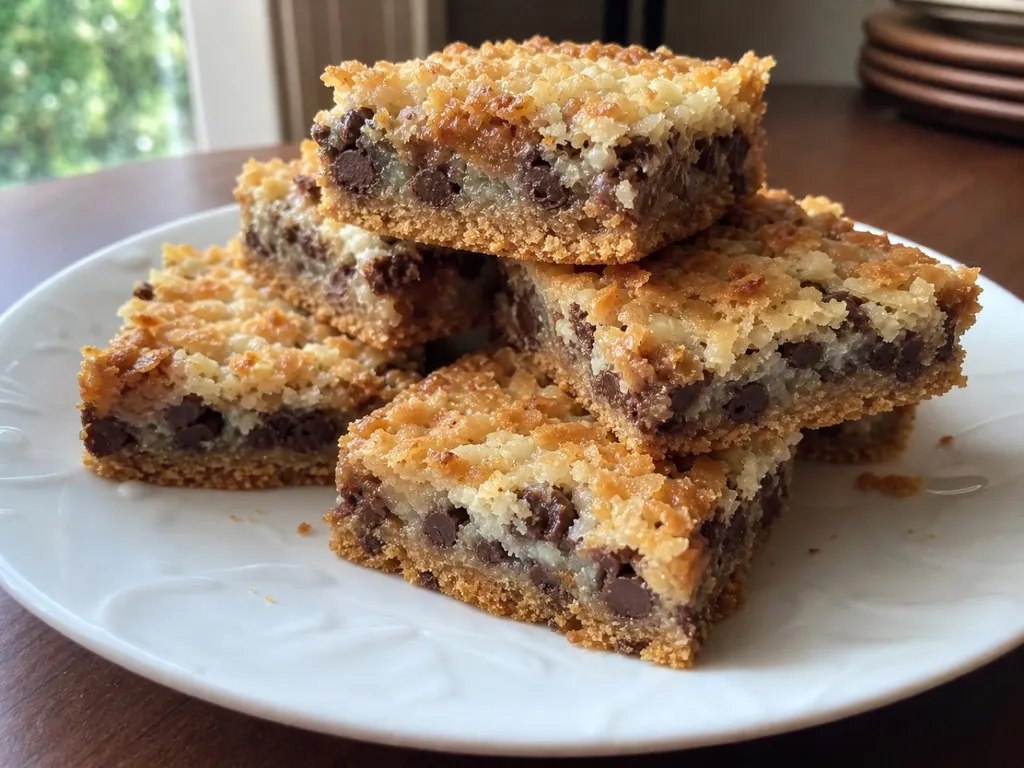 Seven Layer Magic Bars — plated and served