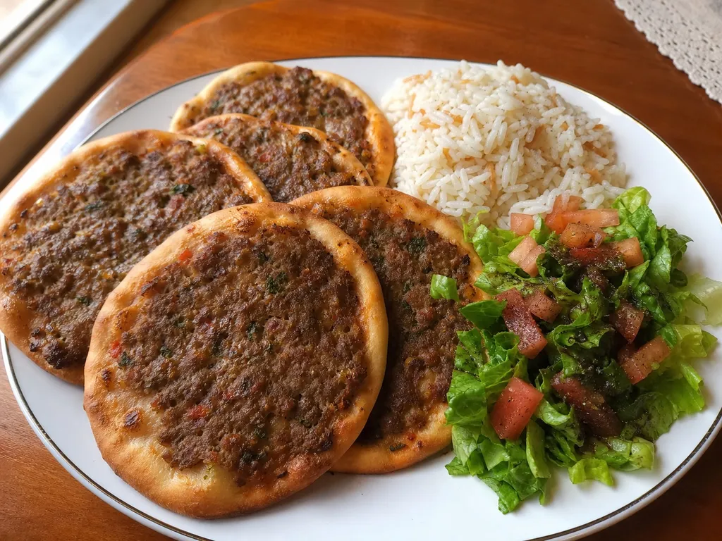 Sfiha — plated and served