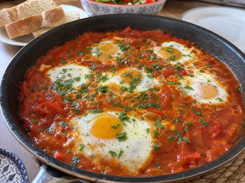 Shakshouka — plated and served