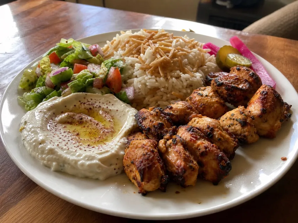 Shish Taouk — plated and served