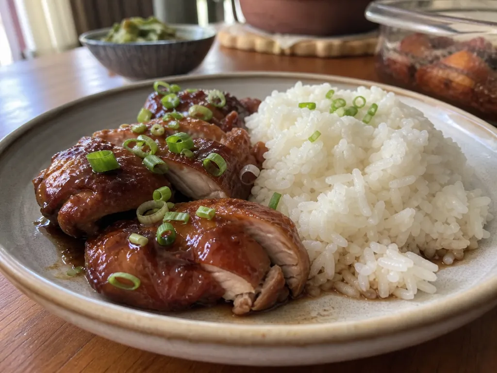 Shoyu Chicken — plated and served