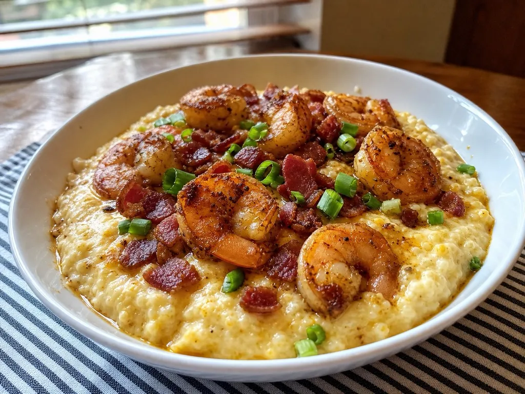 Shrimp and Grits — plated and served