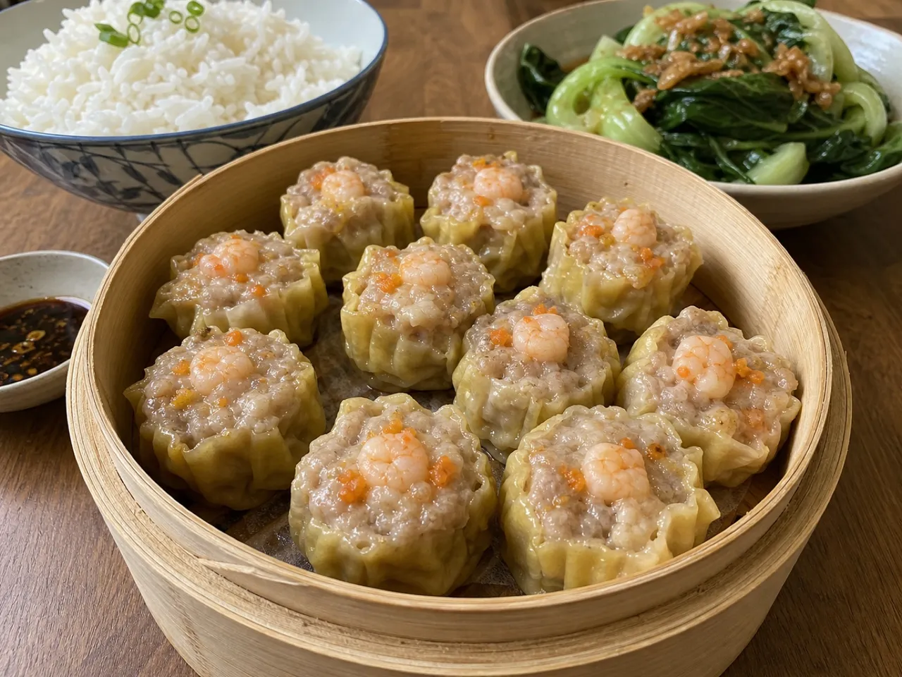 Shumai (Pork and Shrimp Dumplings) — served