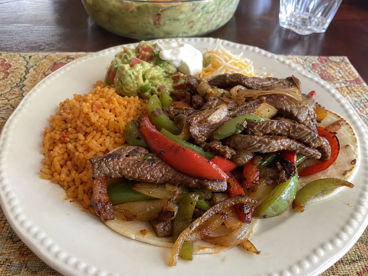 Sizzling Steak Fajitas — served