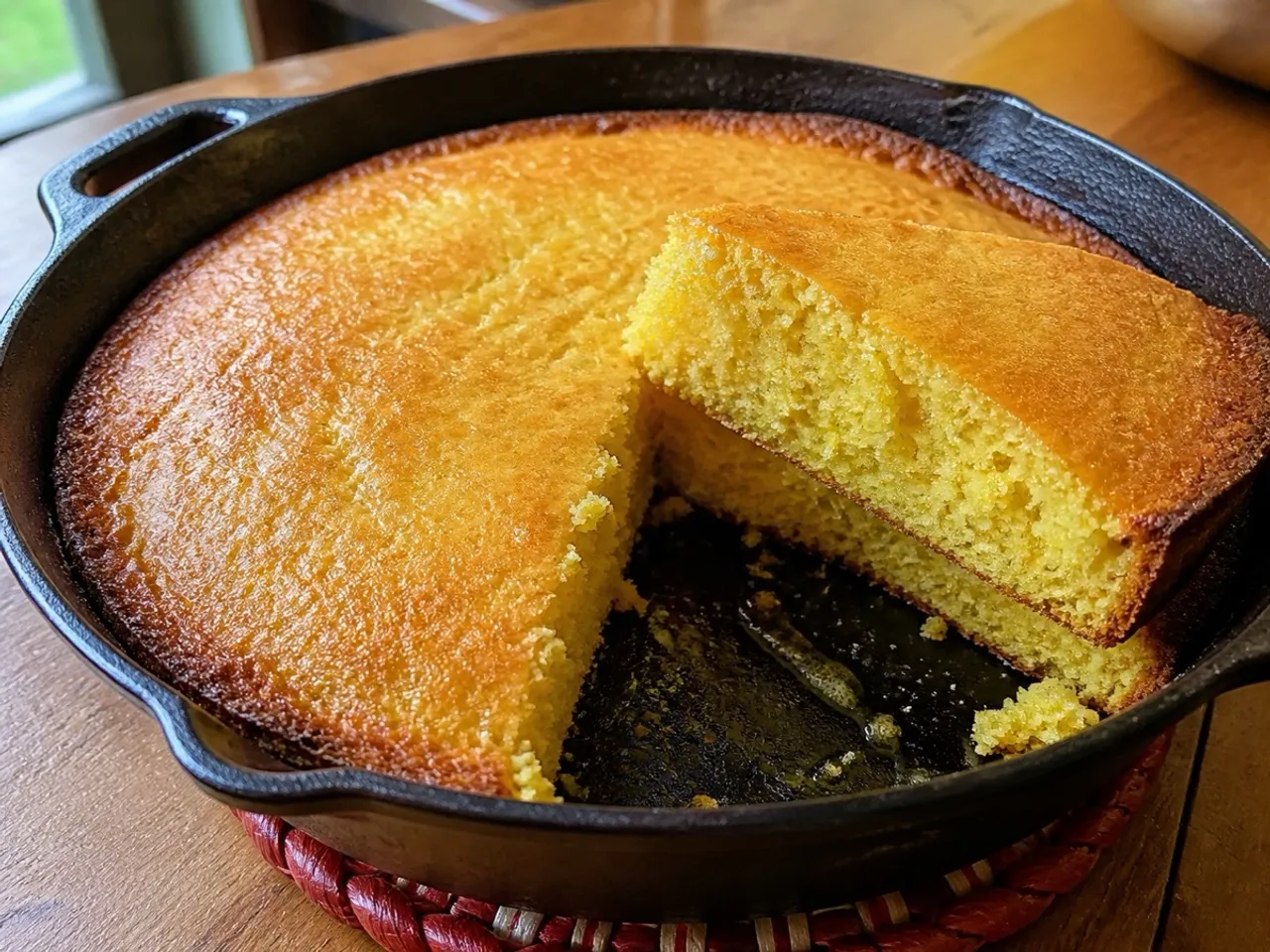 Skillet Cornbread — served