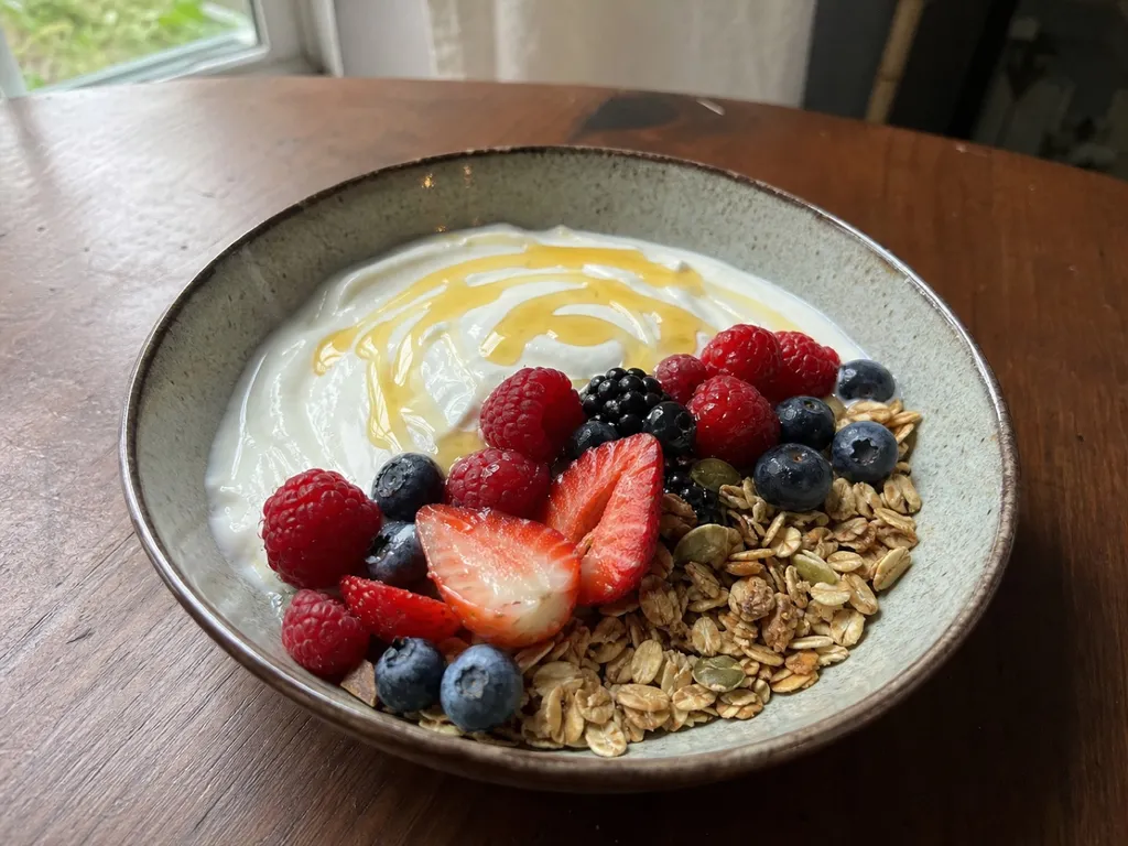Skyr with Berries — plated and served