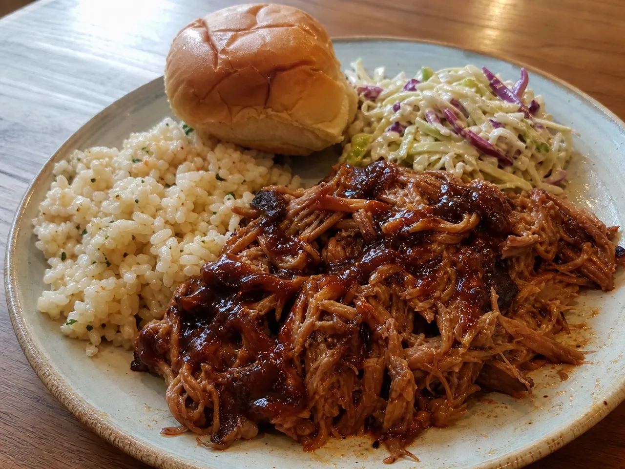 Slow Cooker Pulled Pork — served