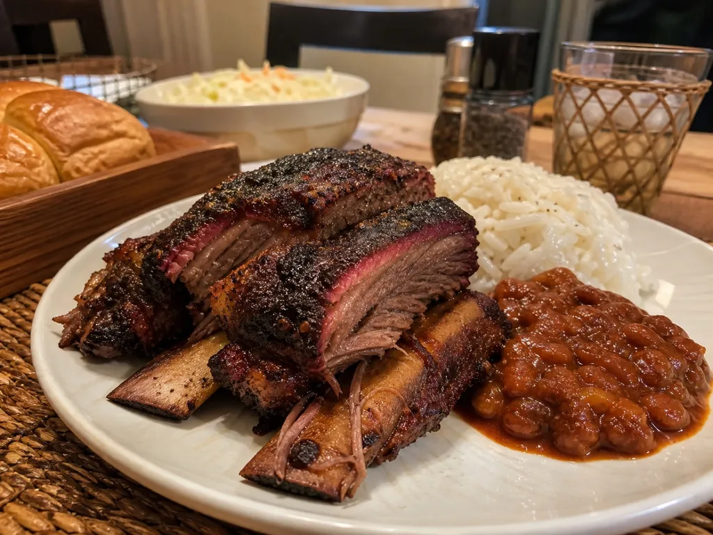 Smoked Beef Short Ribs — plated and served