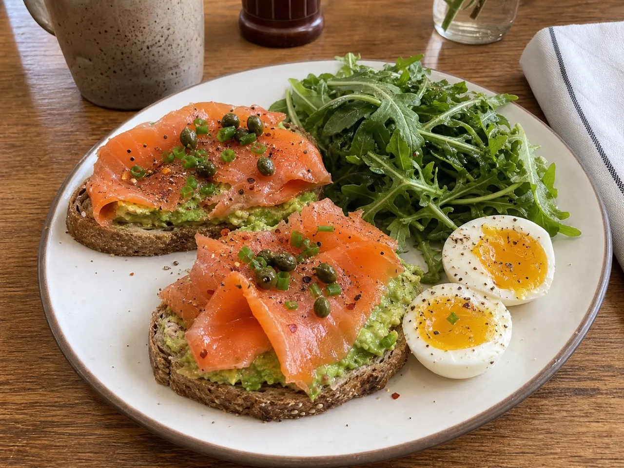 Smoked Salmon Avocado Toast — served