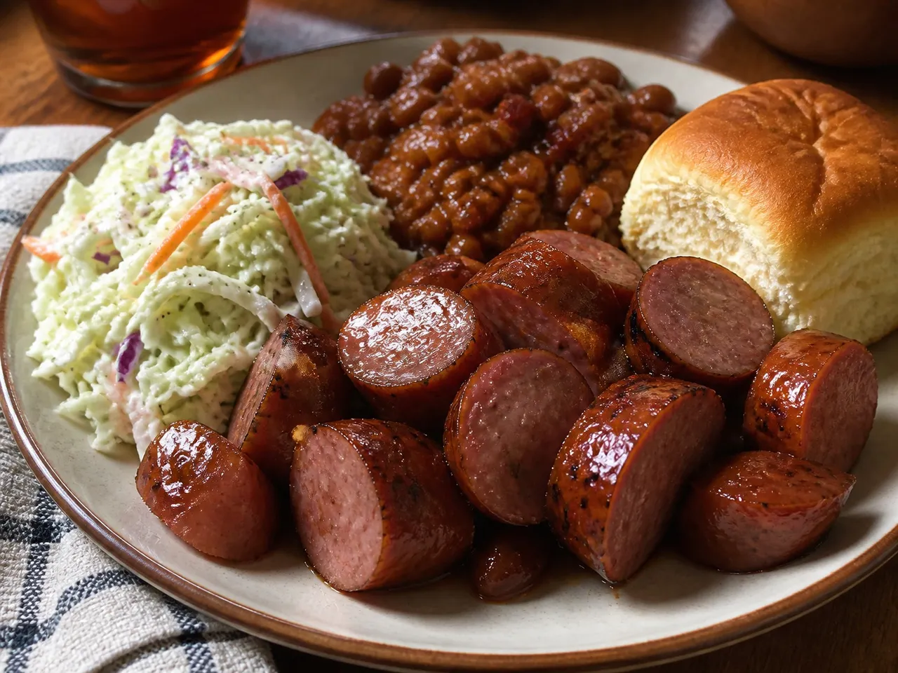 Smoked Sausage (Hot Links) — served