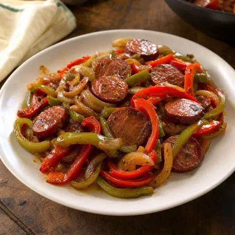 Smoked Sausage with Peppers — North American recipe