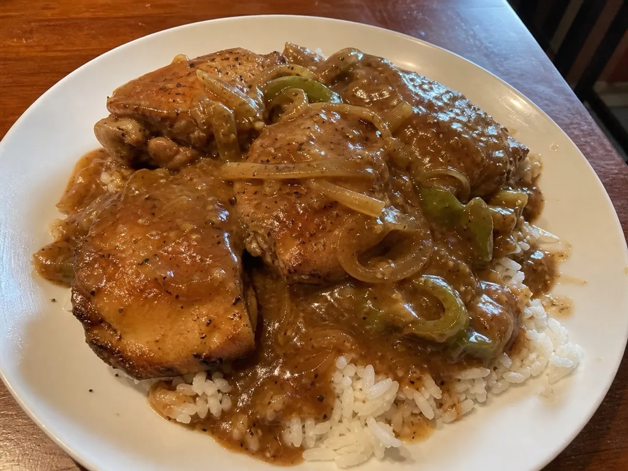 Smothered Chicken — served