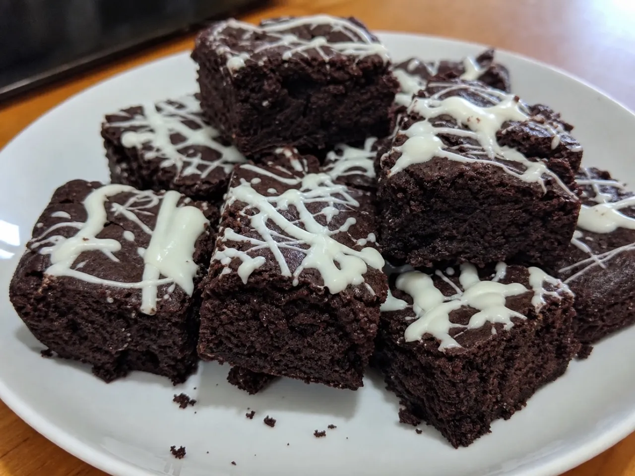 Snow Flurry Brownies — served