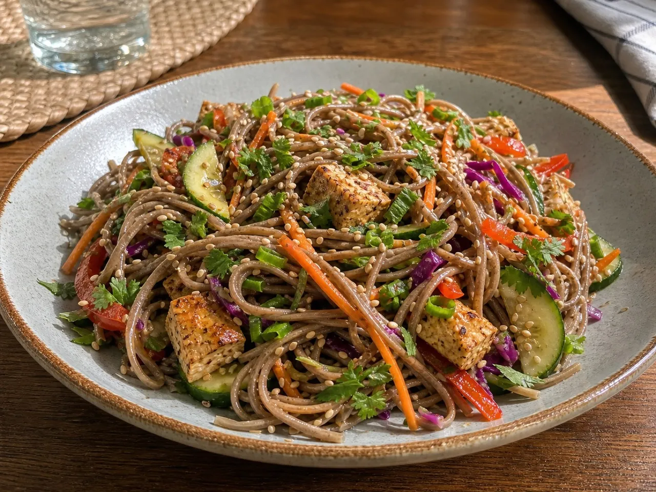 Soba Noodle Salad — served