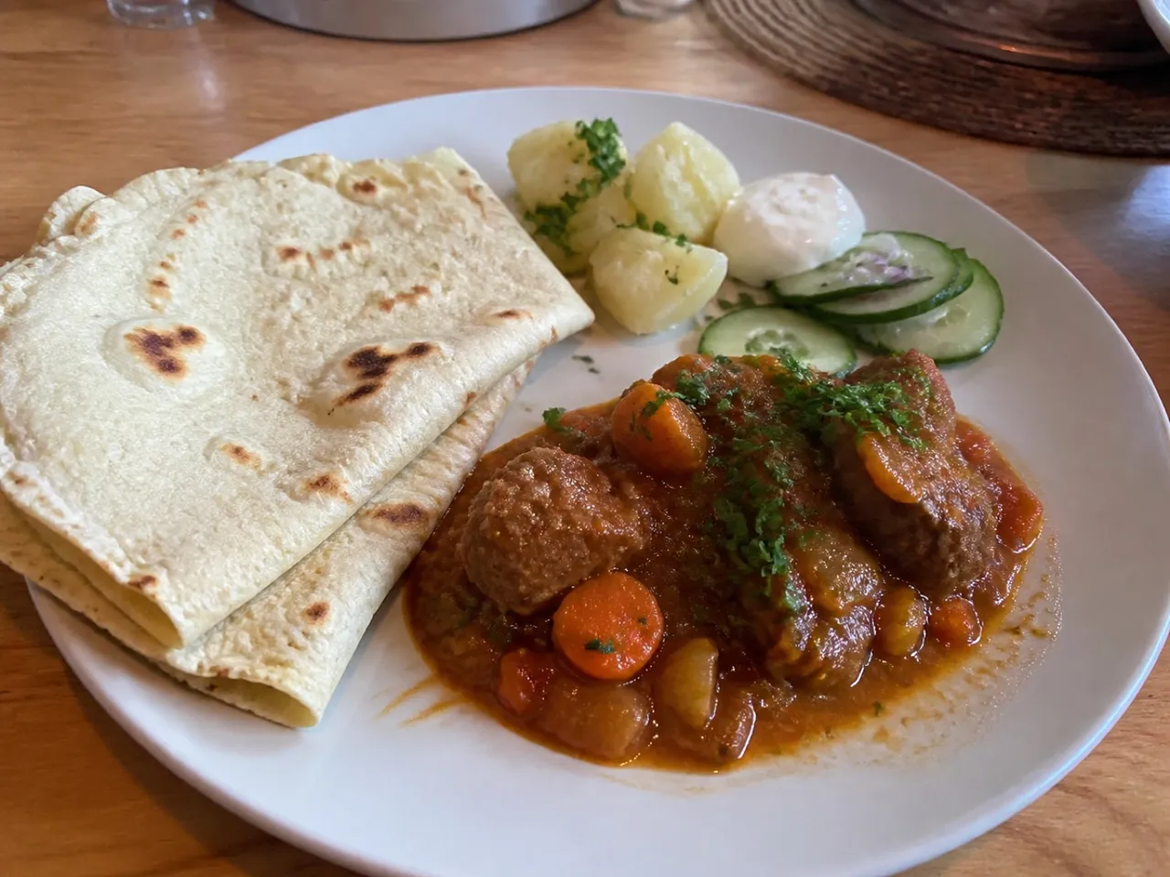 Soft Flatbread (Mjukt Tunnbrod) — served