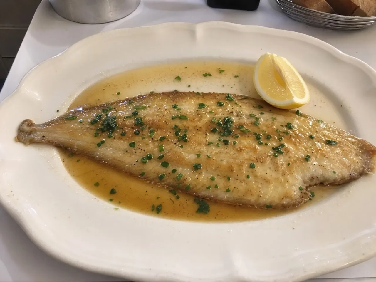 Sole Meunière — served