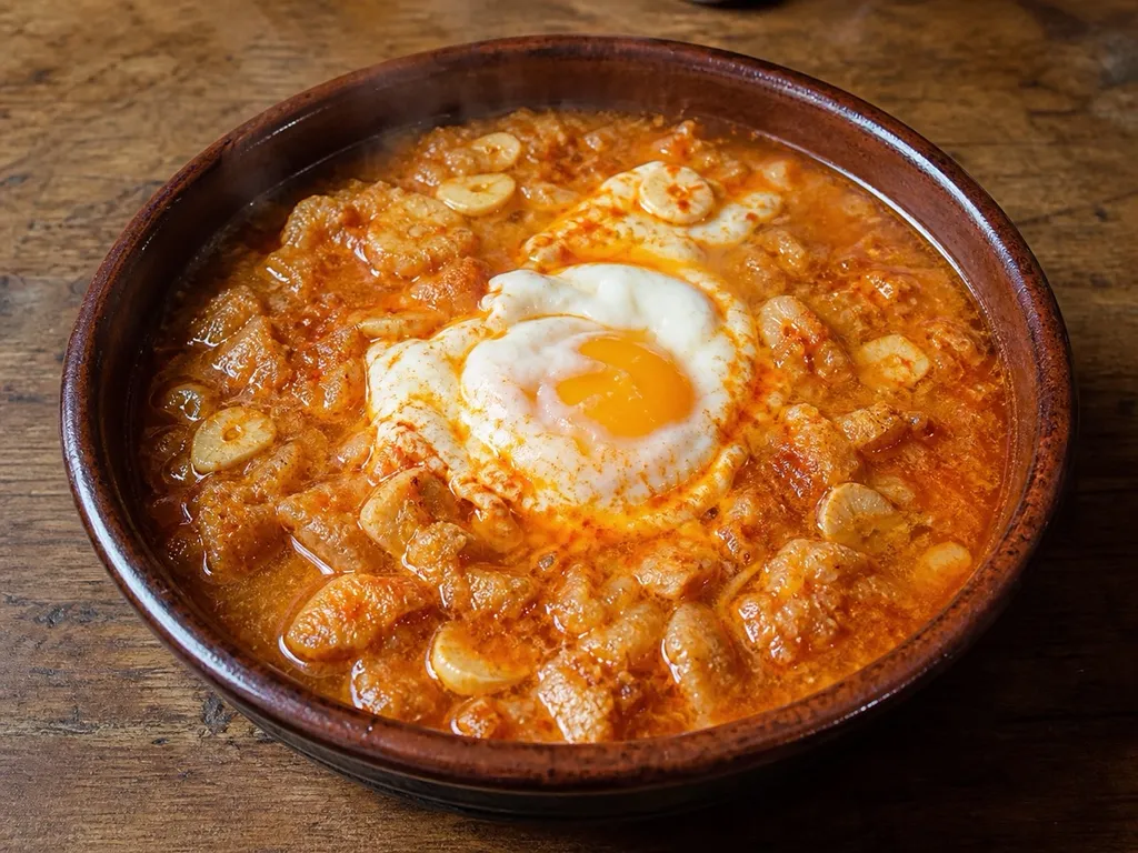 Sopa de Ajo — plated and served