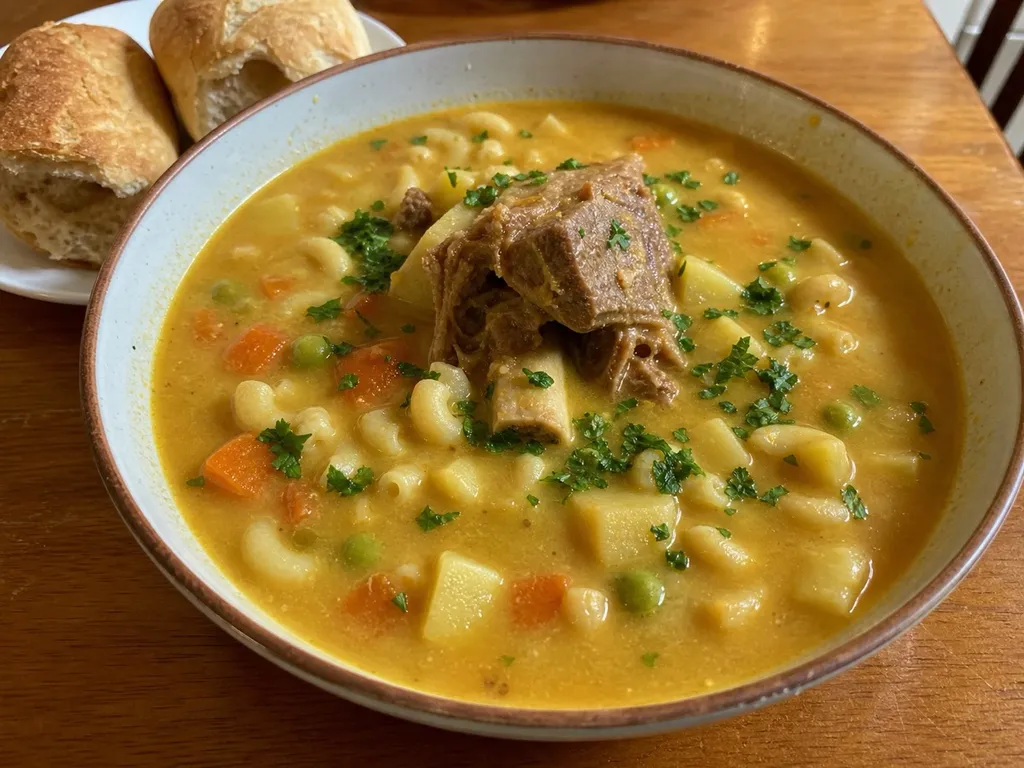 Sopa de Maní — plated and served
