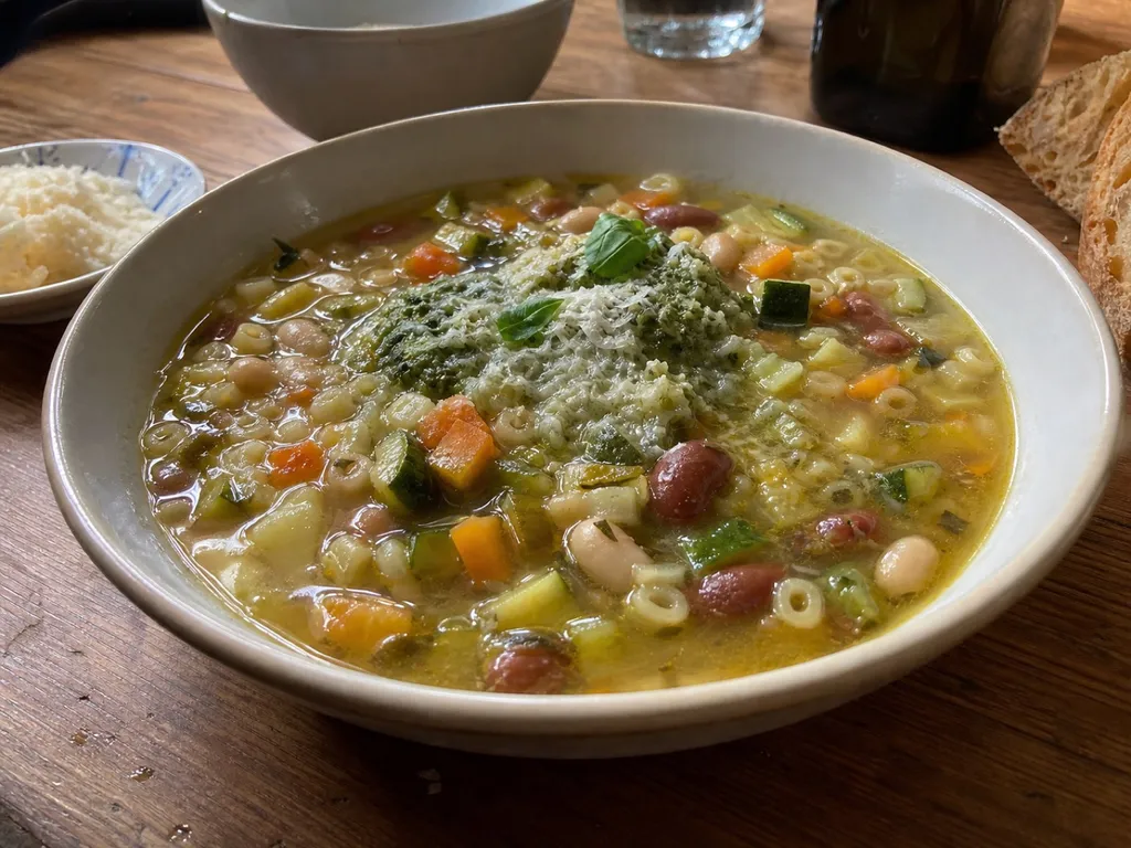 Soupe au Pistou — plated and served