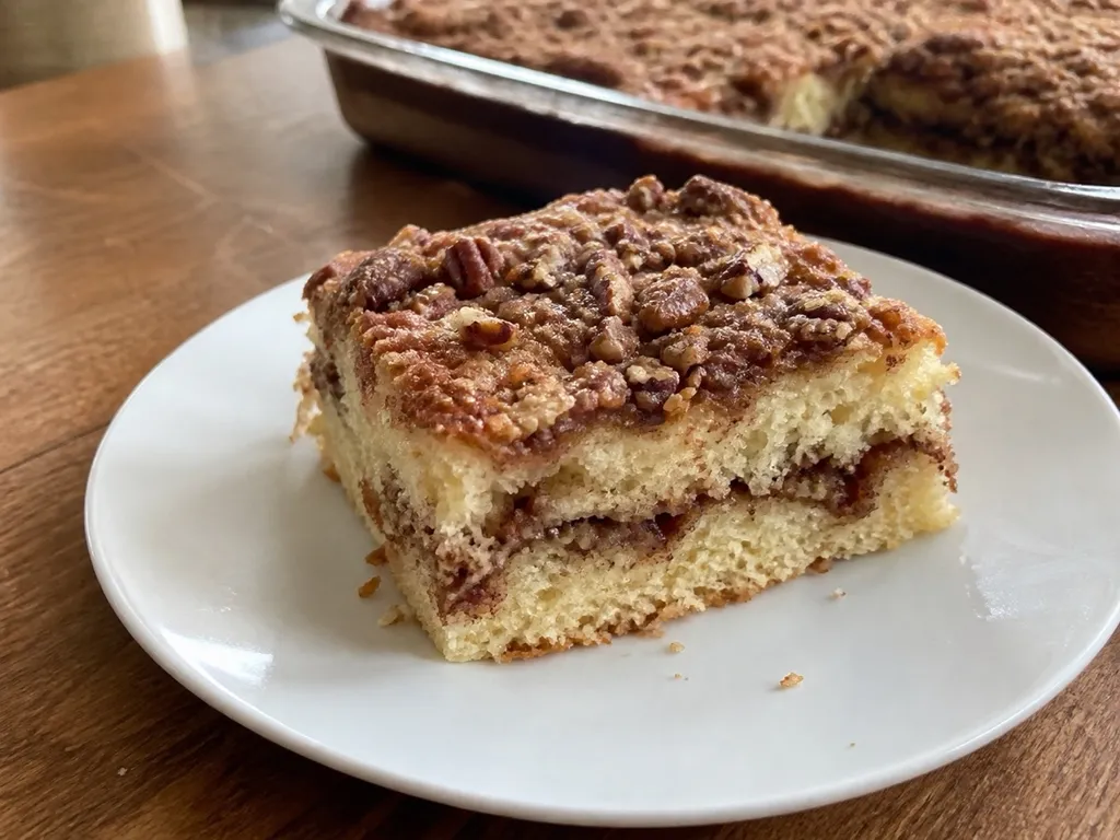 Sour Cream Coffee Cake — plated and served
