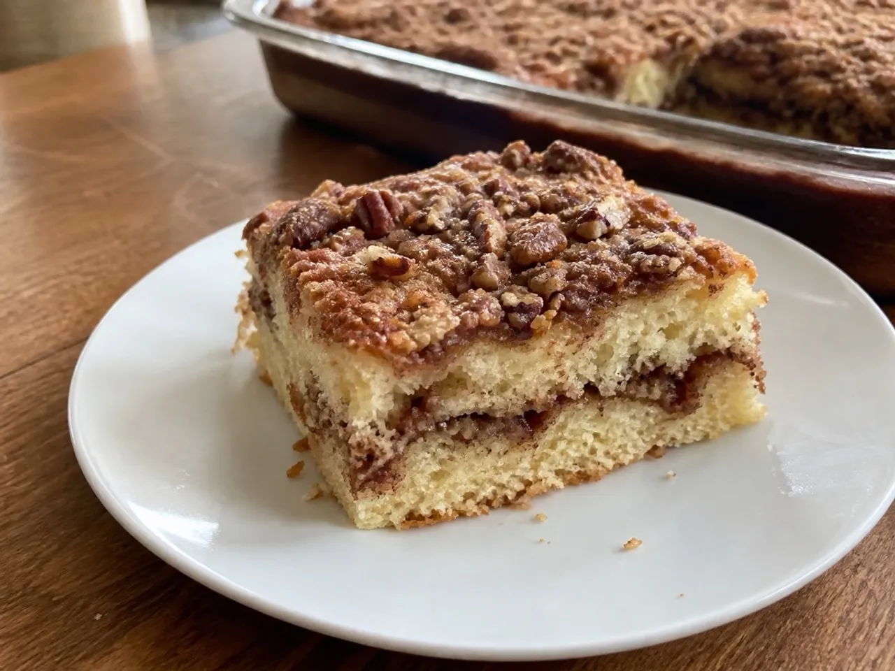 Sour Cream Coffee Cake — served