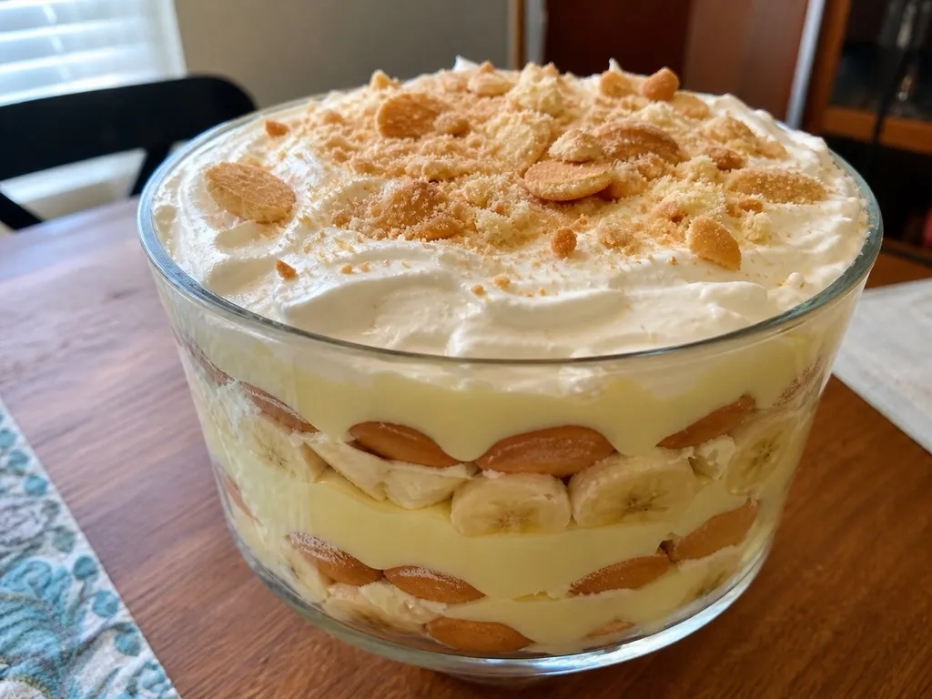 Southern Banana Pudding — plated and served