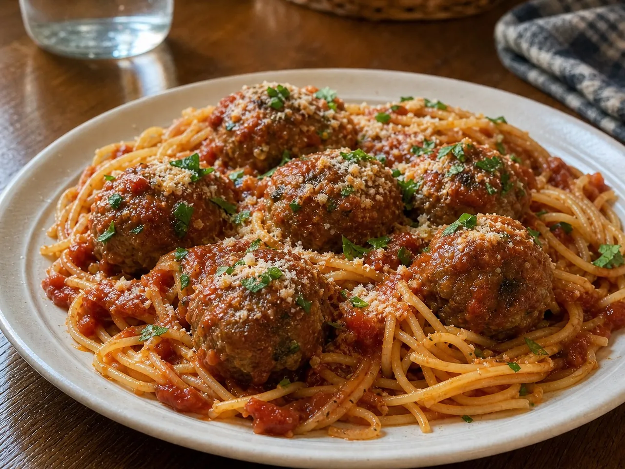 Spaghetti and Meatballs — served