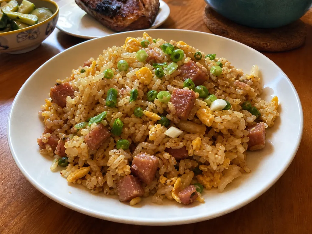 Spam Fried Rice — plated and served